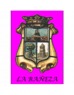 ESCUDO DE LA BAÑEZA (fondo magenta) - 03 016 0152