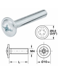 TORNILLO ROSCADO, CABEZA DE PLATO, DE ESTRELLA COMBINADA M4 - Ref: 50.101