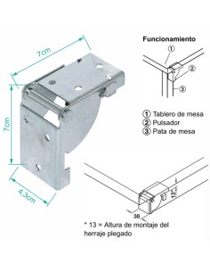 BISAGRA PARA PATAS O TABLEROS PLEGABLES - Ref: 31.201 2